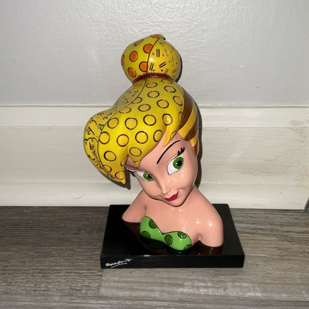 Disney Romero Britto Pop Art Tinkerbell Bust Peter Pan Figurine